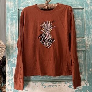 Roxy Women's Maui pineapple Long Sleeve Tee size small